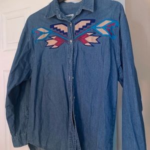 VINTAGE wrangler denim western shirt.